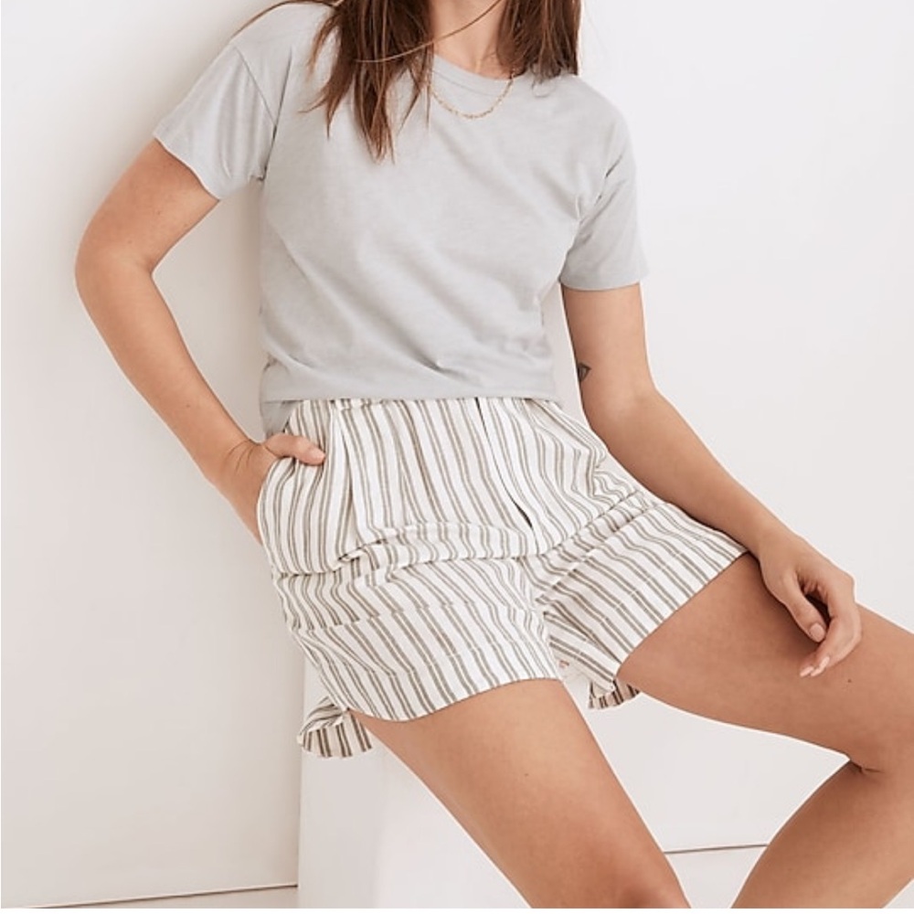 Madewell striped linen shorts, size medium